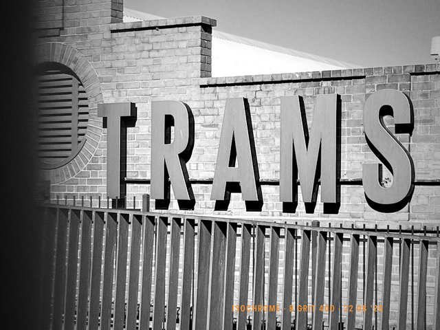 Signage on the old tram sheds. Made with Isochrome, B Grit 400.